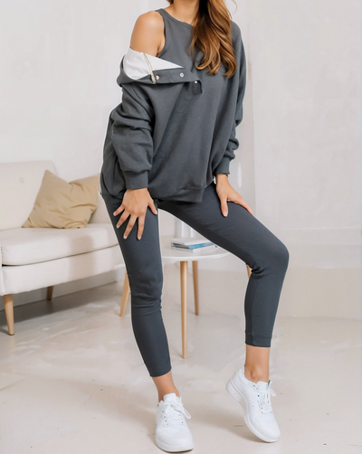 Silke Sett med sweatshirt, leggings og topp